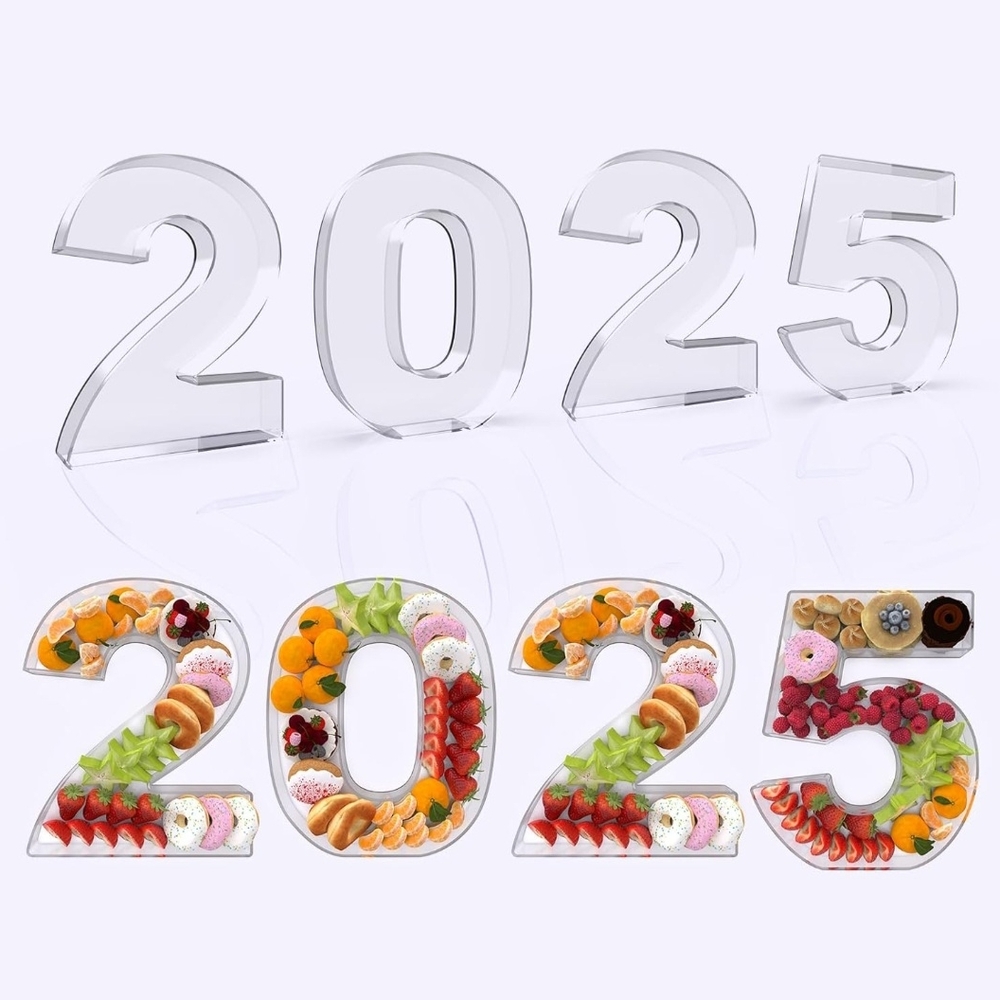Clear Acrylic Number Set 2025 Graduation Birthday Anniversary Party Charcuterie